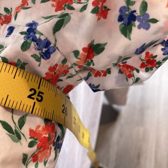 Old Navy Women's Orange Blue Floral Smocked Peasant Blouse Size 4X Boho Prairie - Picture 4 of 10